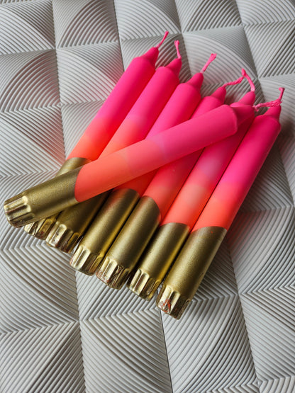Gold 'n' Neon Pink Candle