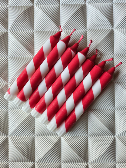 Red/White Spiral Candle